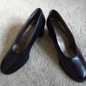 Pranco Sarto - Size 7.5 M Black Genuine Leather Timeless Elegant Classic Pump